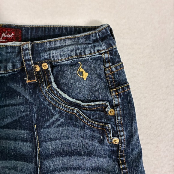 Vtg Y2K Baby Phat Jeans Womens Size 11 Distressed Boot Flare Street Hip Hop - Picture 3 of 12